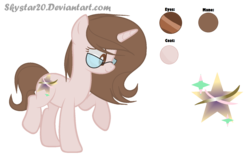 Size: 1601x1001 | Tagged: dead source, safe, artist:jxst-blue, oc, oc only, oc:genesis, pony, unicorn, female, glasses, mare, reference sheet, simple background, solo, transparent background