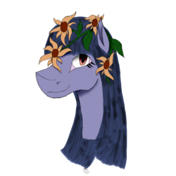 Size: 1024x1024 | Tagged: safe, artist:lilithscure, oc, oc only, oc:cosmia nebula, pony, bust, flower, flower in hair, happy, portrait, simple background, solo, transparent background