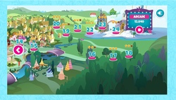 Size: 2029x1163 | Tagged: safe, official, game, las pegasus, map, my little pony friendship quests, website