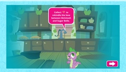 Size: 2048x1175 | Tagged: safe, big macintosh, spike, sugar belle, g4, official, game, my little pony friendship quests, website