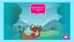 Size: 2048x1165 | Tagged: safe, yona, yak, g4, official, game, my little pony friendship quests, website