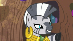 Size: 898x506 | Tagged: safe, screencap, zecora, pony, zebra, g4, it isn't the mane thing about you, animated, ear piercing, earring, female, jewelry, no sound, piercing, solo, webm, zecora's hut