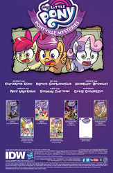 Size: 724x1113 | Tagged: safe, artist:agnesgarbowska, idw, apple bloom, scootaloo, sweetie belle, g4, my little pony: ponyville mysteries, spoiler:comic, spoiler:comicponyvillemysteries1, cutie mark crusaders, preview