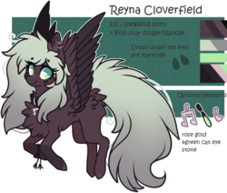Size: 1329x1125 | Tagged: safe, artist:tay-niko-yanuciq, oc, oc only, oc:reyna cloverfield, pegasus, pony, reference sheet, simple background, solo, transparent background