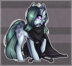 Size: 1200x1090 | Tagged: safe, artist:tay-niko-yanuciq, marble pie, earth pony, pony, g4, abstract background, butt fluff, cheek fluff, cloak, clothes, commission, cute, digital art, ear fluff, female, fluffy, hair over one eye, looking at you, mare, raised hoof, solo