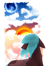 Size: 1252x1744 | Tagged: safe, artist:thunderstorm210, oc, oc only, pony, moon, solo, sun