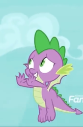 Size: 343x525 | Tagged: safe, screencap, spike, dragon, g4, molt down, cropped, flying, male, smiling, winged spike, wings