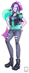 Size: 500x1241 | Tagged: safe, artist:srasomeone, starlight glimmer, equestria girls, g4, beanie, boots, cutie mark background, female, grin, hat, shoes, smiling, solo
