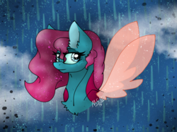Size: 2048x1535 | Tagged: safe, artist:melonseed11, oc, oc only, pony, bust, female, glimmer wings, mare, portrait, solo, sparkly wings