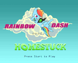 Size: 860x698 | Tagged: safe, artist:quintessentially-peculiar, rainbow dash, pegasus, pony, g4, animated, book, cloud, female, homestuck, solo