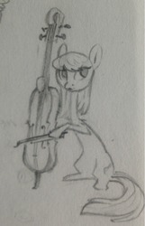 Size: 688x1068 | Tagged: safe, artist:quintessentially-peculiar, octavia melody, earth pony, pony, g4, cello, female, musical instrument, sketch, solo, traditional art
