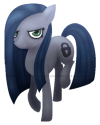 Size: 400x500 | Tagged: safe, artist:bluerosearrow, edit, oc, oc only, oc:minkie pie, oc:obsidian pie, earth pony, pony, fanfic:muffins, detailed, detailed eyes, digital art, female, frown, glare, green eyes, hair over one eye, long mane, mare, ms paint, obtrusive watermark, pixlr, pose, raised hoof, shading, shiny mane, simple background, soft shading, solo, transparent background, watermark