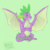 Size: 1024x1024 | Tagged: safe, artist:negativvekraken, spike, dragon, g4, molt down, my little pony: friendship is magic, adult, adult spike, crossed arms, green background, male, older, older spike, simple background, sitting, spread wings, winged spike, wings