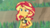 Size: 1920x1080 | Tagged: safe, screencap, sunset shimmer, equestria girls, g4, my little pony equestria girls: better together, unsolved selfie mysteries, belly button, clothes, female, geode of empathy, hand on hip, lidded eyes, looking at you, magical geodes, pine tree, smiling, solo, swimsuit, tree