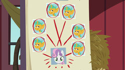 Size: 1279x720 | Tagged: safe, edit, edited screencap, screencap, snails, sweetie belle, g4, the break up breakdown, chart, female, male, ship:shellbelle, shipping, shipping chart, straight