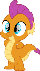 Size: 1277x2268 | Tagged: safe, artist:peternators, smolder, dragon, g4, arm behind back, baby, baby dragon, baby smolder, cute, dragoness, female, layering error, simple background, smiling, smolderbetes, solo, transparent background, vector, younger