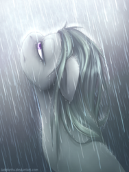 Size: 1024x1365 | Tagged: safe, artist:jadekettu, marble pie, earth pony, pony, g4, female, looking up, mare, rain, solo, wet, wet mane