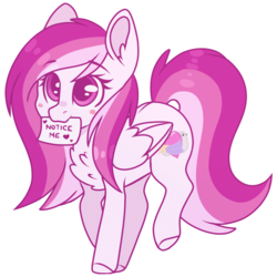 Size: 2048x2048 | Tagged: safe, artist:cinnamontee, oc, oc only, oc:comfy dove, pegasus, pony, blushing, chest fluff, colored hooves, cute, digital art, female, high res, mare, mouth hold, note, notice me senpai, ocbetes, simple background, solo, transparent background