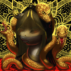 Size: 2000x2000 | Tagged: safe, artist:revenanteal, oc, oc only, pony, snake, bust, high res, piercing, portrait, solo, veil