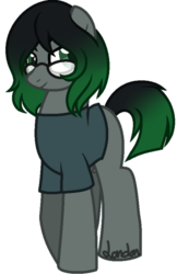 Size: 400x616 | Tagged: safe, artist:t-aroutachiikun, oc, oc only, oc:sound tune, earth pony, pony, clothes, female, glasses, mare, shirt, simple background, solo, transparent background