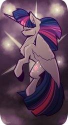 Size: 2500x4600 | Tagged: safe, artist:lrusu, twilight sparkle, alicorn, pony, g4, eyes closed, female, solo, twilight sparkle (alicorn)