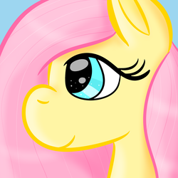 Size: 3150x3150 | Tagged: safe, artist:papersquid26, fluttershy, pegasus, pony, g4, bust, female, high res, looking away, mare, portrait, profile, smiling, solo