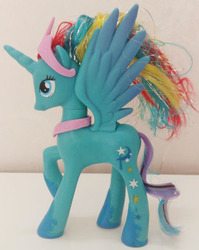 Size: 800x1007 | Tagged: safe, trixie, alicorn, pony, g4, alicornified, bootleg, brushable, female, race swap, rainbow power, rainbow power-ified, solo, toy, trixiecorn