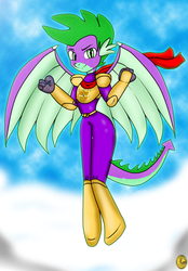 Size: 1065x1527 | Tagged: safe, artist:odiz, spike, dragon, g4, molt down, male, winged spike, wings
