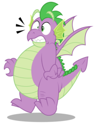 Size: 1024x1358 | Tagged: safe, artist:aleximusprime, spike, dragon, g4, molt down, chubby, fat, fat spike, male, older, simple background, solo, surprised, transparent background, winged spike, wings
