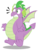 Size: 1024x1358 | Tagged: safe, artist:aleximusprime, spike, dragon, g4, molt down, chubby, fat, fat spike, male, older, simple background, solo, surprised, transparent background, winged spike, wings