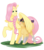 Size: 1280x1440 | Tagged: safe, artist:whisperseas, fluttershy, oc, oc:stormhoof, hybrid, g4, braid, cloven hooves, female, interspecies offspring, lidded eyes, male, mother and son, offspring, parent:fluttershy, parent:iron will, parents:ironshy, simple background, transparent background, wing shelter