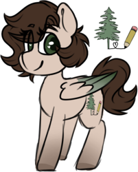 Size: 413x513 | Tagged: safe, artist:ivybrush, oc, oc only, oc:pacific pine, pegasus, pony, female, heart eyes, simple background, solo, transparent background, wingding eyes