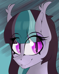 Size: 3000x3750 | Tagged: dead source, safe, artist:caduceus, artist:caduceusart, oc, oc only, oc:fizzy pop, bat pony, pony, bust, female, high res, portrait, solo