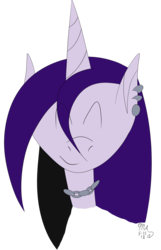 Size: 1024x1592 | Tagged: safe, artist:lilithscure, oc, oc only, oc:lurid shadow, pony, bust, chains, happy, jewelry, necklace, piercing, portrait, simple background, smiling, solo, transparent background