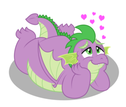 Size: 1600x1357 | Tagged: safe, artist:aleximusprime, spike, g4, molt down, chubby, fat, fat spike, heart, male, older, simple background, solo, transparent background, vector, winged spike, wings