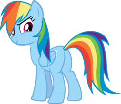 Size: 4146x3548 | Tagged: safe, artist:rainbowmaned, rainbow dash, pegasus, pony, g4, female, mare, simple background, smiling, solo, transparent background, vector