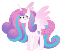 Size: 1024x851 | Tagged: safe, artist:ashidaii, princess flurry heart, pony, g4, big hair, female, long mane, older, older flurry heart, simple background, solo, transparent background