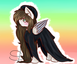 Size: 600x500 | Tagged: safe, artist:solsitodb, oc, oc only, oc:rainbow cloud, pegasus, pony, clothes, dress, female, mare, solo