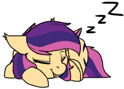 Size: 1708x1229 | Tagged: safe, artist:neoncel, derpibooru exclusive, oc, oc only, oc:violet crescent, bat pony, pony, bat pony oc, ear fluff, eyes closed, fangs, female, mare, simple background, solo, transparent background, zzz