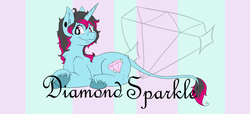 Size: 2560x1169 | Tagged: safe, artist:diamondsparkle7, oc, oc only, oc:diamond sparkle, pony, unicorn, female, mare, prone, solo