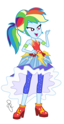 Size: 267x516 | Tagged: safe, artist:ilaria122, rainbow dash, equestria girls, g4, my little pony equestria girls: legend of everfree, alternate hairstyle, boots, clothes, crystal gala, crystal gala dress, dress, high heel boots, high heels, leggings, shoes, simple background, transparent background