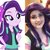 Size: 2048x2048 | Tagged: safe, artist:sarahndipity cosplay, starlight glimmer, human, equestria girls, equestria girls specials, g4, my little pony equestria girls: mirror magic, beanie, clothes, comparison, cosplay, costume, hat, high res, irl, irl human, photo, smiling