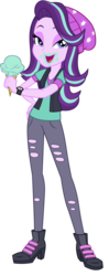 Size: 1483x3754 | Tagged: safe, artist:famousmari5, starlight glimmer, equestria girls, equestria girls specials, g4, my little pony equestria girls: mirror magic, beanie, eating, female, food, hat, ice cream, lidded eyes, looking at you, messy eating, simple background, solo, that human sure does love ice cream, that pony sure does love ice cream, transparent background, vector
