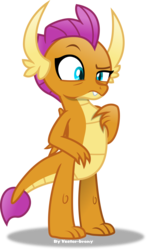 Size: 3370x5746 | Tagged: safe, artist:vector-brony, smolder, dragon, g4, molt down, absurd resolution, confused, contrast, dragoness, female, raised eyebrow, simple background, solo, transparent background, vector