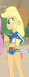 Size: 252x664 | Tagged: safe, screencap, applejack, blue crushed, equestria girls, g4, my little pony equestria girls: better together, clothes, cropped, female, hand on hip, solo, swimsuit