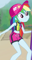 Size: 313x594 | Tagged: safe, screencap, rainbow dash, blue crushed, equestria girls, g4, my little pony equestria girls: better together, clothes, cropped, cute, dashabetes, female, geode of super speed, magical geodes, rainbow dash's beach shorts swimsuit, swimsuit