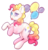 Size: 1028x1069 | Tagged: safe, artist:floofyhoof, pinkie pie, surprise, pony, g4, balloon, female, fusion, heterochromia, ship:pinkieprise, simple background, solo, tongue out, transparent background