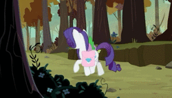 Size: 1920x1088 | Tagged: safe, edit, edited screencap, screencap, rarity, spike, dragon, pony, g4, molt down, season 8, animated, circling, dead or alive (band), female, loop, mare, music, sound, speed up, webm, you spin me right round, youtube link