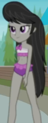 Size: 267x673 | Tagged: safe, screencap, octavia melody, equestria girls, g4, my little pony equestria girls: better together, x marks the spot, belly button, bikini, clothes, cropped, female, midriff, ruffle bikini, solo, swimsuit