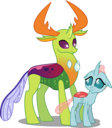 Size: 4377x5000 | Tagged: safe, artist:dashiesparkle, ocellus, thorax, changedling, changeling, g4, .svg available, absurd resolution, changeling king, duo, female, king thorax, male, simple background, transparent background, vector